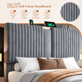 thumbnail image 2 of EnHomee Bed Frame King Size Bed Frame with 2 Storage Drawers Bed Frame with 51.2"Tall Headboard Upholstered  Bed Frame with Charge Station,Gray,No Box Spring Needed, Noise Free, 2 of 7