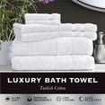 thumbnail image 2 of Hotel Style Turkish Cotton Bath Towel Collection Textured Teal Bath Towel, 2 of 7