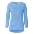 thumbnail image 3 of Innerwin Tricot Tops Manches Longues Femmes Pull-Over Col Rond Blouse Tunique en Vrac Lac Bleu XXS, 3 of 7