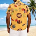 thumbnail image 5 of oelaio Men's Flower Casual Button Down Shirts Short Sleeve Hawaiian Shirt Lightweight Beach Party Shirts Orange S, 5 of 8