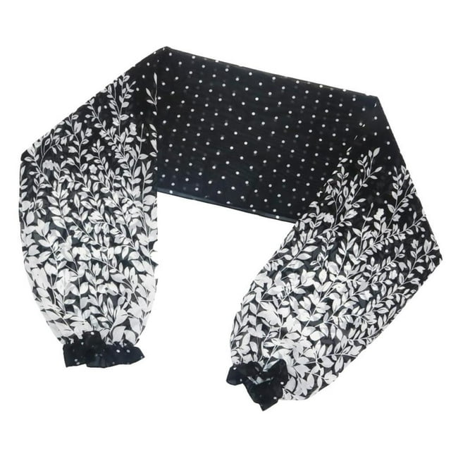 maskred Boléro en Chiffon à Manches Longues pour Femmes à la Mode Fleur Noire 2Ensemble