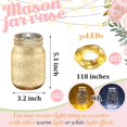 12 Pcs Painted Mason Jars for Table Glass Decorative Jars with 12 Light