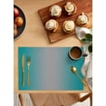 thumbnail image 5 of Teal Grey Ombre Placemats Set of 6, Gradient Contemporary Abstract Art Placemats for Dining Table, Place Mats for Kitchen Tabletop, Waterproof Wipeable Dining Table Mats Set, 5 of 9