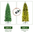 Costway 7Ft Prelit Artificial Pencil Christmas Tree Hinged Fir PVC