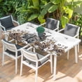 thumbnail image 2 of Rabbits Pine Cone Table Cloths for 6 Foot Rectangle Tables, Sweet Home Texture Brown Leaves Berries Patio Waterproof Elastic Fitted Tablecloths, Washable Rectangular Table Cover for Camping, 2 of 8