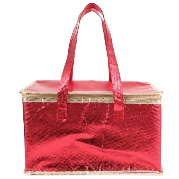 Bolsa decorativa para entrega de comida, aislante, para mariscos, pasteles, pizzas, para llevar, con cremallera.