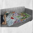 thumbnail image 6 of Watercolor Flower Soft Flannel Fleece Throw Blanket, Floral Summer Garden Grass and Blooms Love Illustration Print, Cozy Plush for Indoor and Outdoor Use, 50" x 70", Red Green Purple, by Ambesonne, 6 of 6