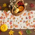 thumbnail image 3 of Fall Table Runner Thanksgiving Pumpkin Raccoon Table Runners Sunflower Maple Leaf Orange Plaid Linen Cotton Linen Dresser Scarf Kitchen Dining Table Decor for Fall Holiday Party Decor 13x72 Inch, 3 of 9