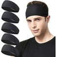 thumbnail image 1 of Diadema para correr para hombre, paquete de 5, banda para el sudor para hombre, diadema deportiva para correr, ciclismo, baloncesto, yoga, entrenamiento físico, diadema elástica unisex, 1 of 5