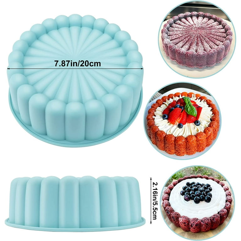 Zukuco 8 inch Round Cake Pans, Silicone Molds for Baking, Nonstick & Quick  Release Baking Pans for Cake, Cheese Cake and Chocolate Cake 