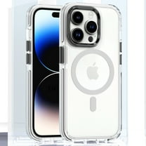 Dteck Magnetic Case for iPhone 14, Compatible with MagSafe, Clear Slim Crystal Transparent Cover Shockproof Bumper Case for iPhone 14,White