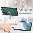 thumbnail image 4 of Allytech Wallet Case for Samsung Galaxy S24, Support Car Mount, Luxury PU Leather Shockproof Anti-Fall 360° Finger Ring Stand Rotatable Kickstand Case with Magnetic Snap & Card Slots - Green, 4 of 8