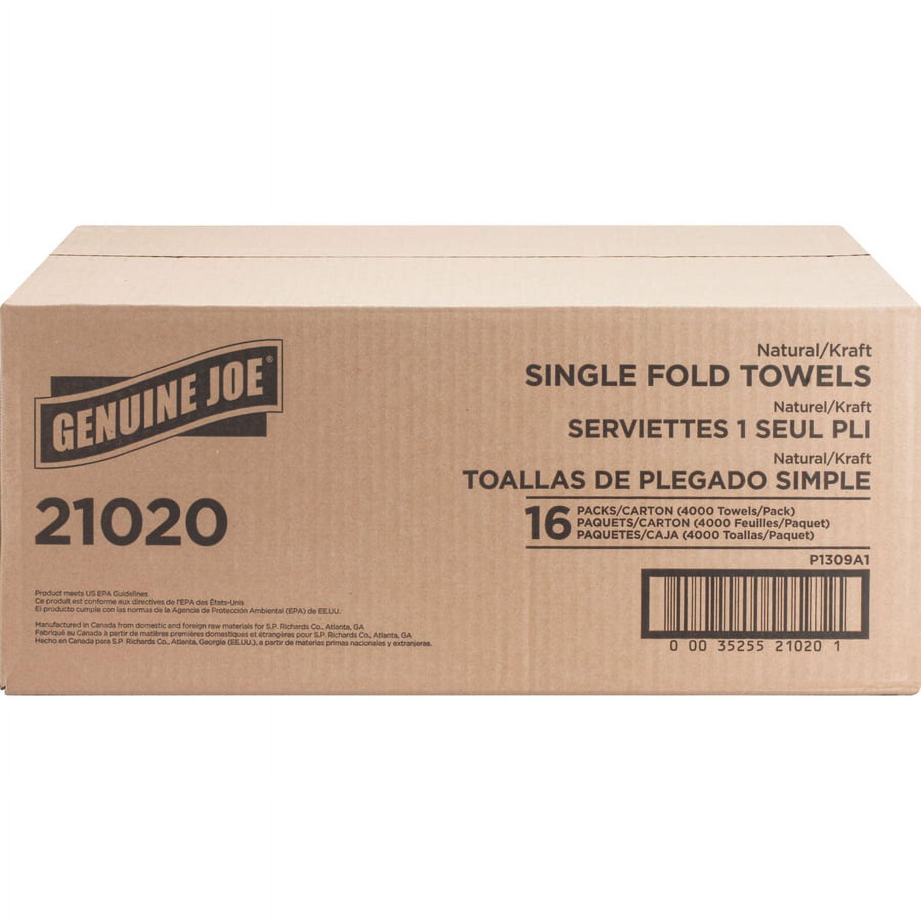 Genuine Joe Single-Fold Towel 10-1/4"x9-1/10" 250 Sh/PK 16PK/CT NL 21020