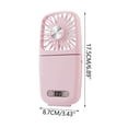 thumbnail image 3 of Ventilador plegable de mano y de escritorio con espejo de maquillaje incorporado, luz LED, velocidades de viento ajustables, recargable por USB-C, portátil para viajes y uso al aire libre., 3 of 5