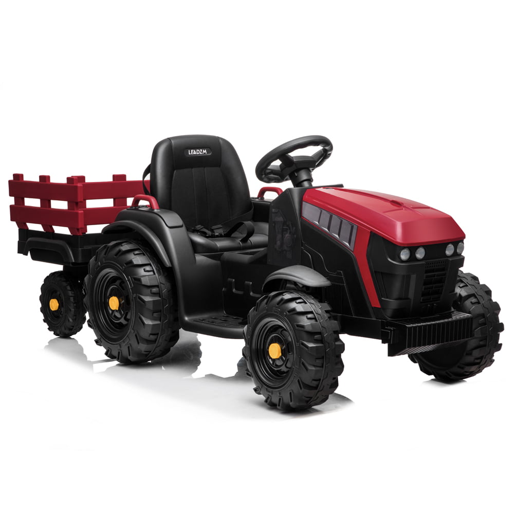 Blue 12V Battery Operated Children’s Ride-on Tractor with Moveable Front Bucket 