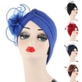thumbnail image 3 of Feather Headscarf Feather Decorative Comfortable Skin-friendly Breathable Women Flower Headscarf for Daily Life, 3 of 8