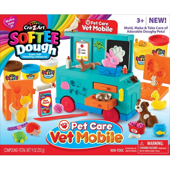 Set de juego móvil Cra-Z-Art Softee Dough para el cuidado de mascotas y veterinarios