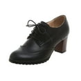 thumbnail image 5 of Mepaouo Women's Ankle Boots Lace-up Round Toe Low Heel Dress Booties Comfortable Formal Work Shoes, 5 of 6