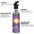 thumbnail image 3 of Yayeee 33oz Insulated Water Bottle Double Wall Stainless Steel with Flip Straw Lid, Blue Neon Road, 3 of 7