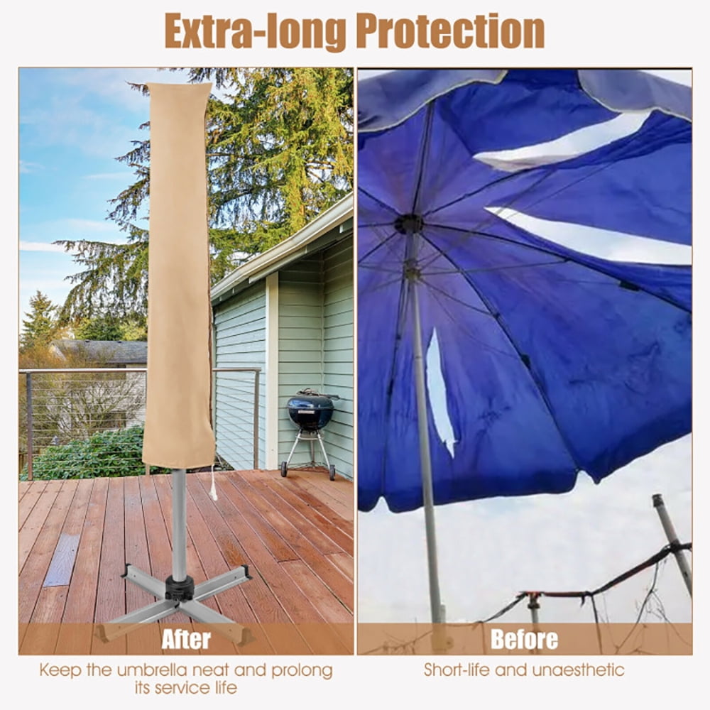Aimee Lii Parasol Offset Cantilever Umbrella Cover with Fiberglass Rod, Table Umbrella Outdoor Patio