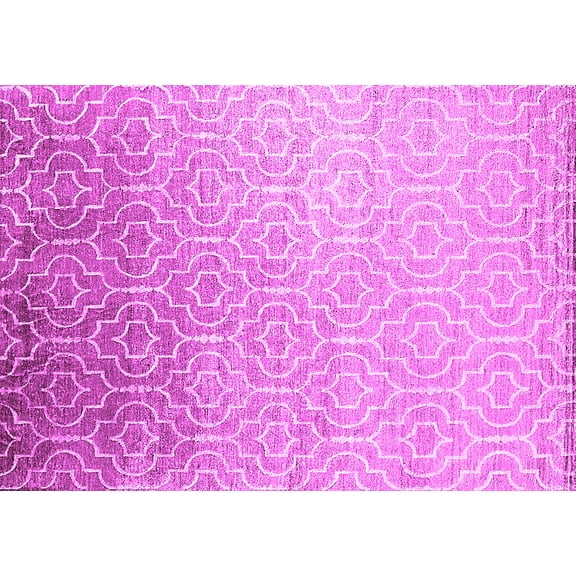 Ahgly Company Indoor Rectangle Trellis Pink Modern Area Rugs, 7' x 9'
