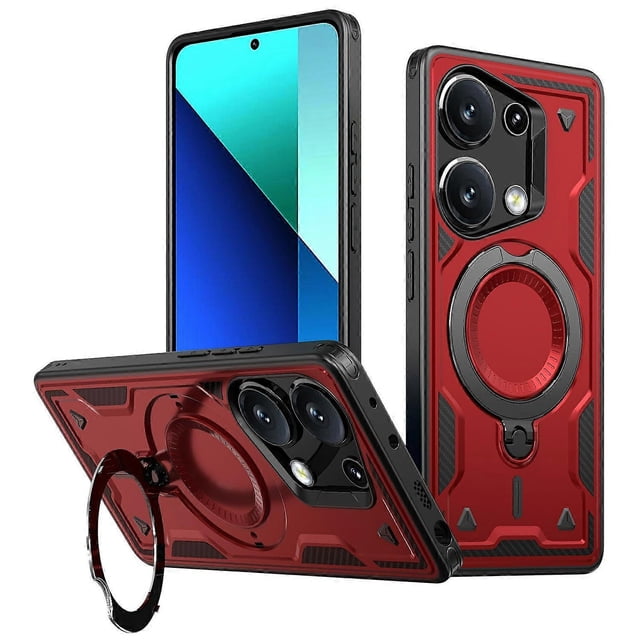 For Xiaomi Poco M6 Pro 4G Redmi Note 13 Pro 4G Case Compatible with MagSafe Military Protection PC T