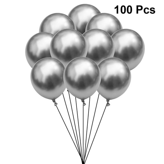 100 Pcs Silver Balloon Arch Metallic Bridal Shower Balloons