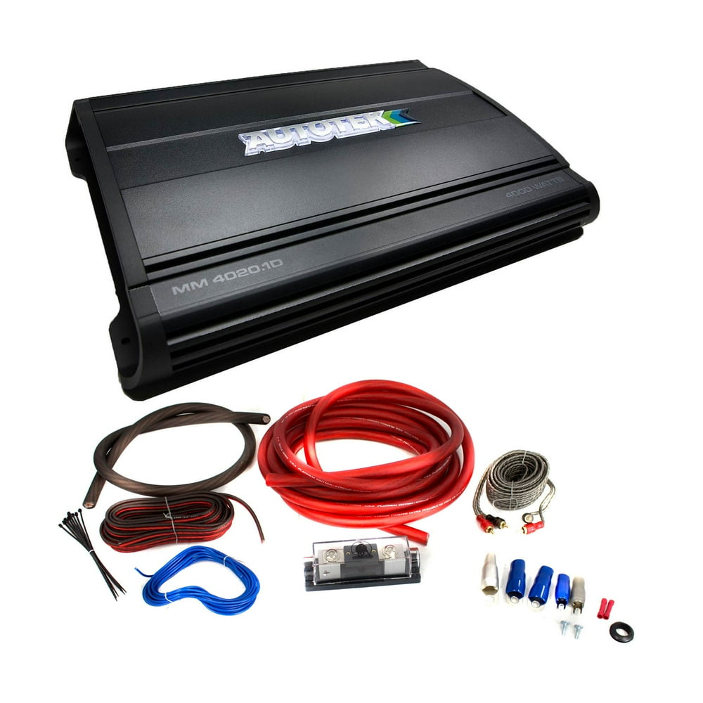 Autotek MM4020.1D 4000W Mono Amplifier Car Audio Amp w/ Bullz Audio 1/0