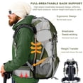 thumbnail image 3 of Mochila de Senderismo Loowoko 50L Impermeable para Camping con Funda para Lluvia, 3 of 6