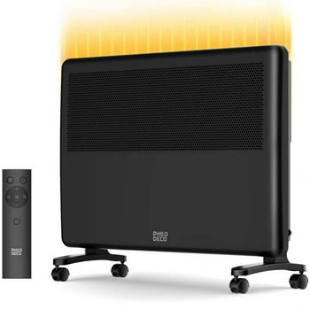 Philodeco Convection Panel Space Heater, 1500W Portable and Wall Mounted, Indoor Full Room Heater with Intelligent Thermostat, 24 Timer, Remote Control, Child Lock