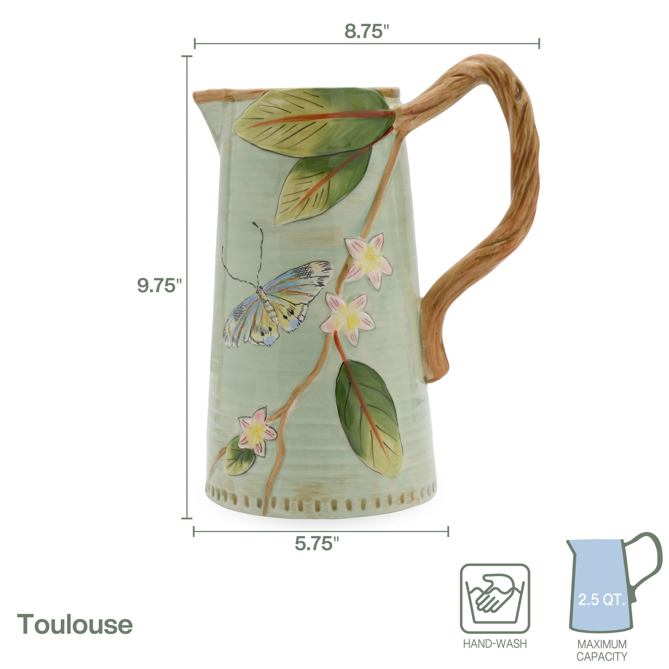 Fitz and Floyd Toulouse 9.75 in Pitcher