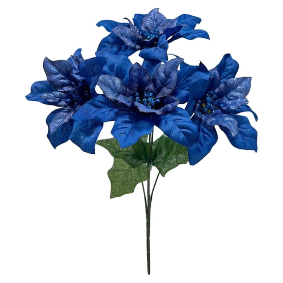 Artificial Blue Flower Bush Bouquet for Christmas Tree Decoration Holiday Wreath Garlands Table Centerpiece Home Decor Festive Winter Arrangement Ciozy