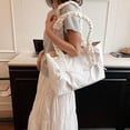 thumbnail image 3 of CoCoMangos Women's Y2k Cute Pleated Tote Bag with Bowknot Shoulder Underarm Bag Clutch Purse Handbag Trendy, 3 of 7