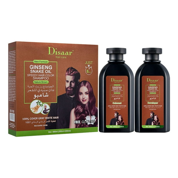 Champú vegetal para teñir el cabello, cubre el cabello blanco, color puro, tintes para cabello castaño.