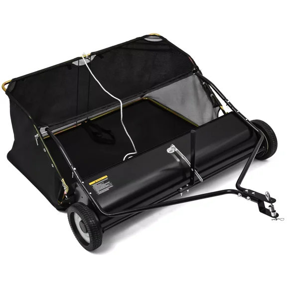 Dextrus 42 in Tow Behind Lawn Sweeper Leaf Collector for Garden Grass Lawn 12 Cu ft Capacity Tractor assembly