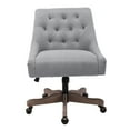 thumbnail image 2 of Modern Fabric Desk Chair Upholstered Swivel Office Desk Chair with Ergonomic Backrest and Adjustable Height, Gray, 2 of 7