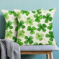 thumbnail image 4 of St Patricks Day Throw Pillow Covers 18x18 Inch Set of 2, Green Shamrock Lucky Clover Pillow Covers Farmhouse Linen Spring Shamrock Cushion Case Decoration for Sofa Couch Indoor Outdoor, 4 of 6