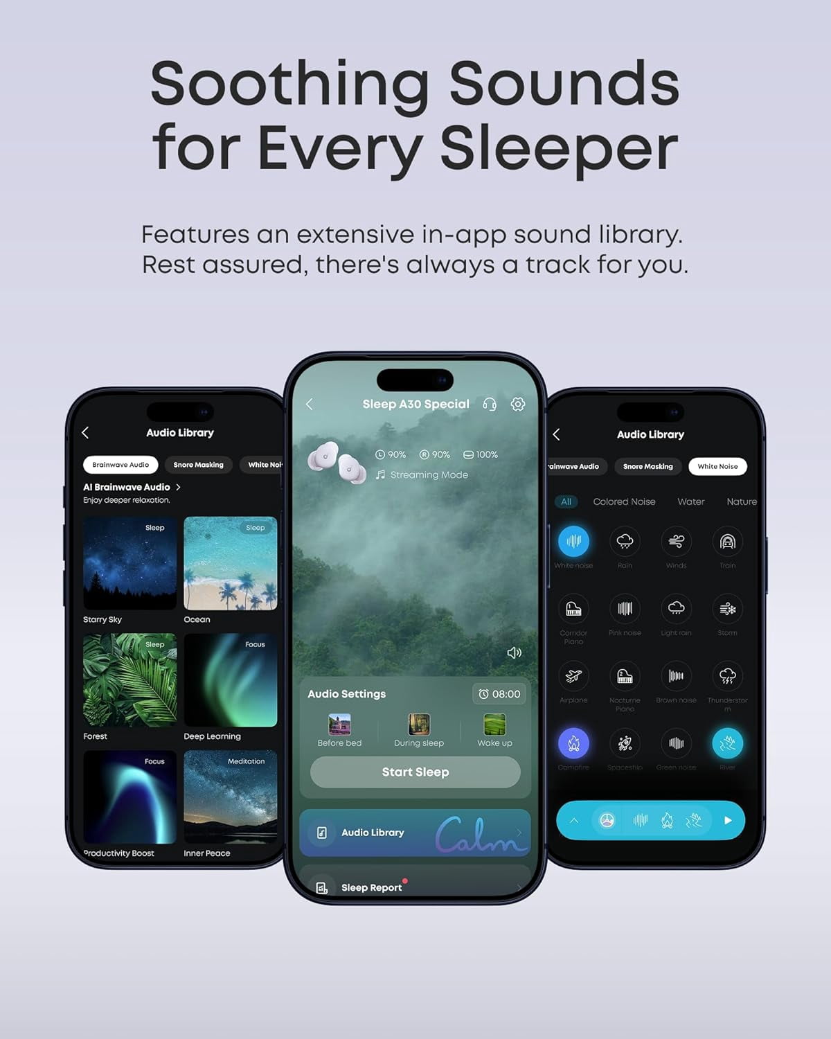 Soundcore Sleep A30 Special by Anker, Sleep Earbuds, ANC, Passive Isolation, Snore Masking, Extensive Sleep Audio, Ultra Comfort for Side Sleepers, 8-10H Playtime