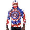thumbnail image 2 of Handshe Summer Print Sun Hoodie, Lightweight Breathable UPF 50+ Sun Protection Long Sleeve Hooded Shirt for Men, Hiking Running Camping Outdoor Rash Guard,Plus Size, 2 of 5