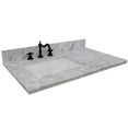 thumbnail image 3 of Bellaterra Home 430002-37L-WMR 37 in. Carrara Countertop & Single Rectangle Left Sink, White, 3 of 6