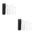thumbnail image 4 of Vogacara 6 piezas de acero inoxidable, herramienta de extracción para el hogar, accesorios para removedor de cera para cuarto de baño con bolsillo de Negro 2piezas Vogacara CBP164961, 4 of 6