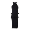 thumbnail image 4 of 2024 New Women's Solid Color Hollow Gothic Dress for Women plus Size Out Sleeveless Halter High Alternative Clothing Gothic Waist European And American for Women Style Tight, 4 of 4