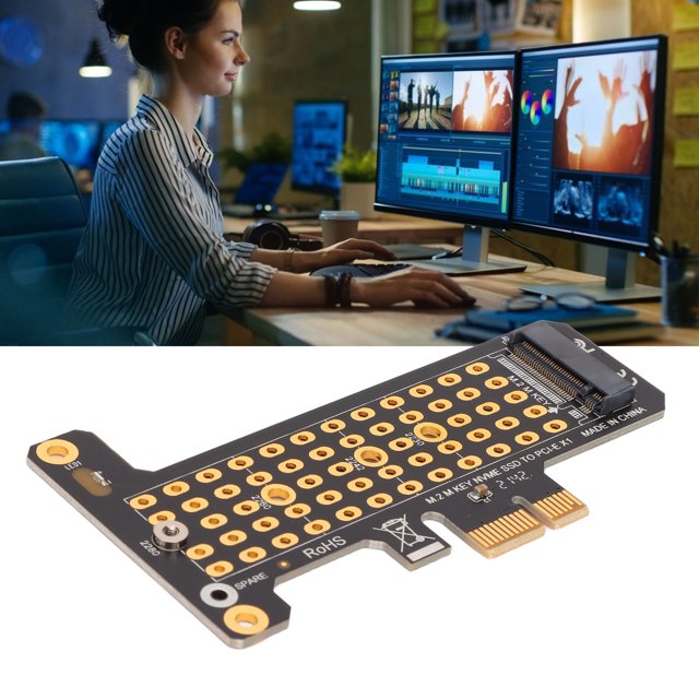 PH41-X1-B Half-Height Bezel M.2 NVME To PCIe 3.0 X1 X4 X8 X16 Adapter Card With Aluminum Heatsink Solution NVME M.2 To PCI-E 3.0 Riser Card For Computer PC