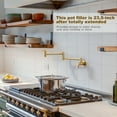 thumbnail image 4 of Brass Wall Mounted Pot Filler Faucet with Double Joint Swing Arms, Commercial Kitchen Pot Faucet in Gold, 4 of 5