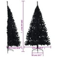 thumbnail image 4 of vidaXL Artificial Half Christmas Tree with Stand Black 240 cm PVC, 4 of 5