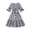 Black, variant on Kids Girls Summer Plaid Midi Dress, Casual Swing Style with Waist Tie and Short Sleeves