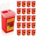 thumbnail image 1 of 20 Pack Sharps Disposal Container, 1 Quart Flip Top Sharps Box for Home Use and Professional, Portable Needle and Syringe Containers for Travel, 1 of 8