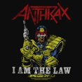 thumbnail image 2 of Junior's Anthrax Distressed I Am The Law Racerback Tank Top, 2 of 5