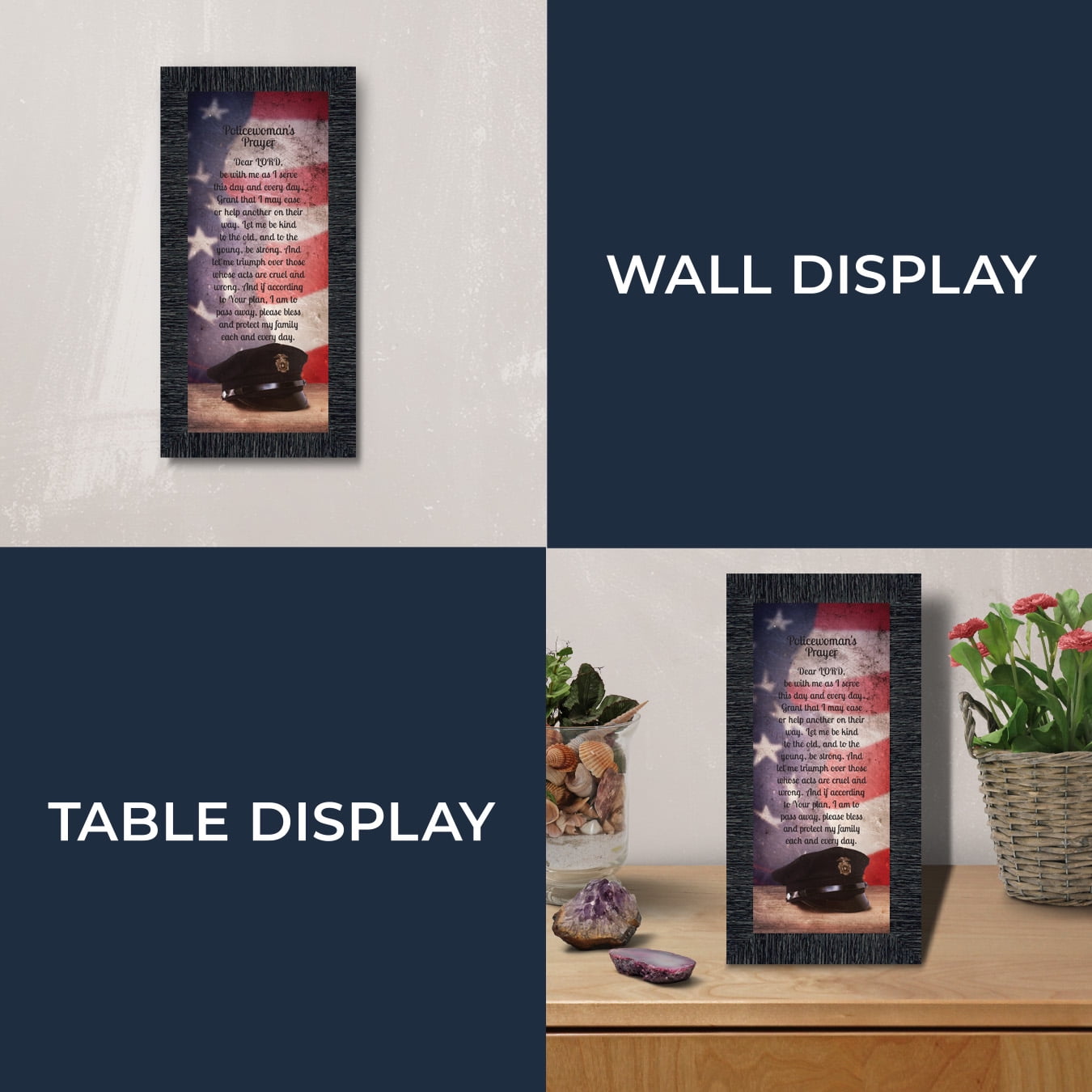 Crossroads Policewoman's Prayer, Police Officer Gifts for Women, Police Woman Framed Poem, 7372CH