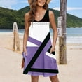 thumbnail image 4 of Penkiiy Women's Dresses for Beach Vacation Summer Boho Sundress with Pockets T-Shirts V Neck Tank Dresses L Purple, 4 of 6